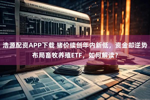 浩源配资APP下载 猪价续创年内新低，资金却逆势布局畜牧养殖ETF，如何解读？