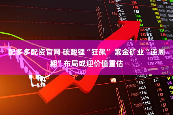 配多多配资官网 碳酸锂“狂飙” 紫金矿业“逆周期”布局或迎价值重估