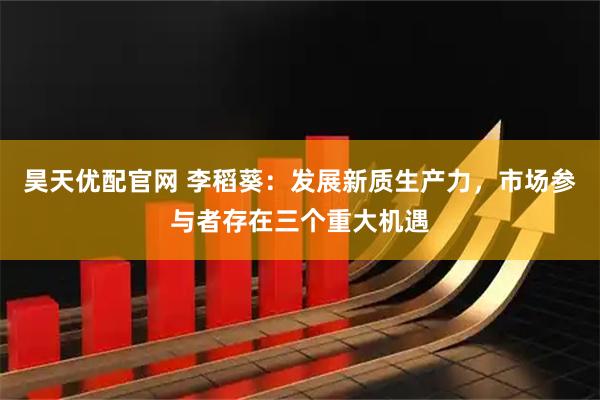 昊天优配官网 李稻葵：发展新质生产力，市场参与者存在三个重大机遇